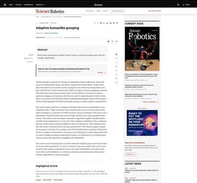 Science Robotics Editors&rsquo; Choice